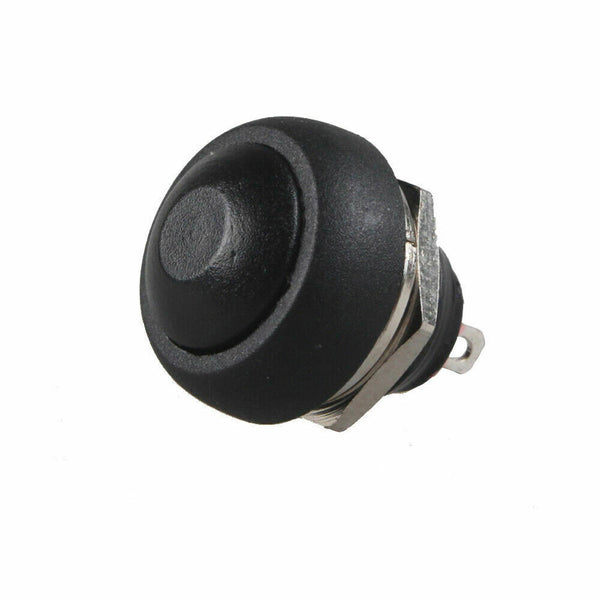 Latest 5Pcs Mini Round Switch 12mm Waterproof Momentary Push Button Black 12-24V