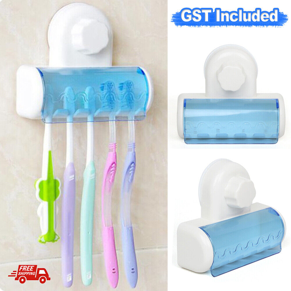 Toothbrush Holder Wall Mount Stand Tooth brush Holder Hooks Suction Cup Bathroom