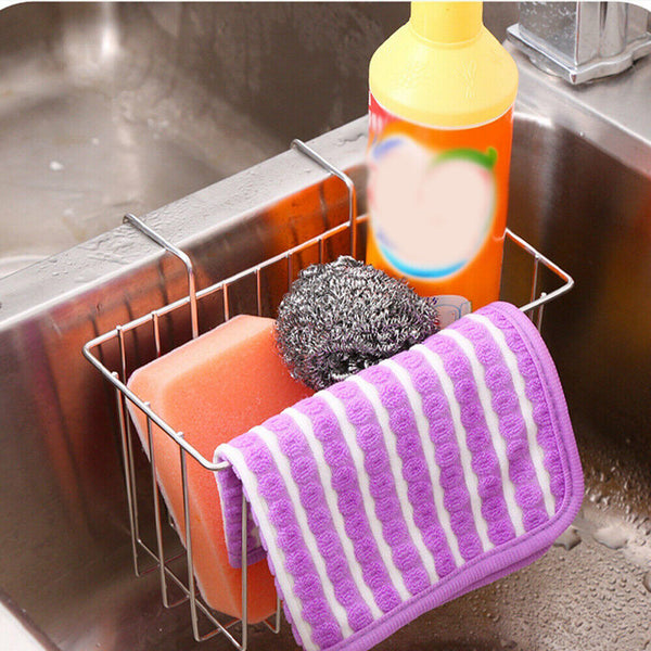 Stainless Steel Kitchen Sink  Tidy Storage Holder Rack Cleaning Organizer