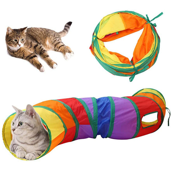 Kitten Cat Toy Pet Tunnel UP Play Foldable Exercise S-shape Tube Hole Rabbit Dog