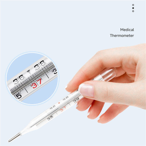 1x Adult Kids Thermometer Scale Traditional Glass Clinical Accuracy Mercury Free