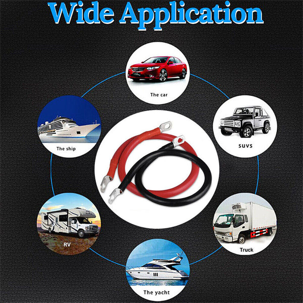 12V 24V 30cm Battery joiner Connector Lead DC Wire 100A Cable & lugs Red & Black