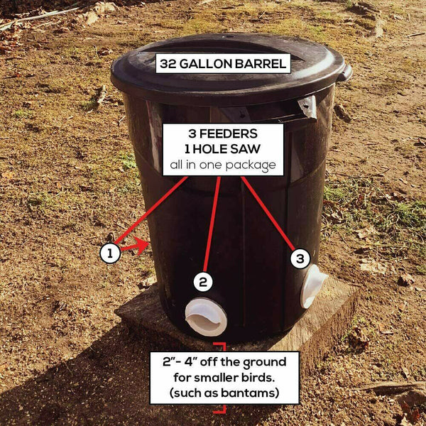 2022 Chicken Feeder Poultry Pro Feeder DIY Port PVC Gravity Fed Chicken Feeder