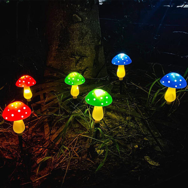 Solar Mushroom Fairy String Lights LED Outdoor Garden Ornament Statues Yard Deco