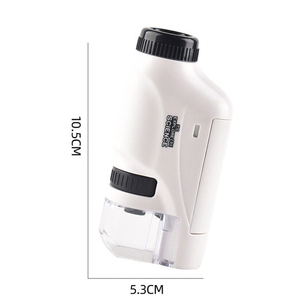 1/2 Kids Pocket Microscope 60X-120X Handheld Magnification Lens with LED Lighted