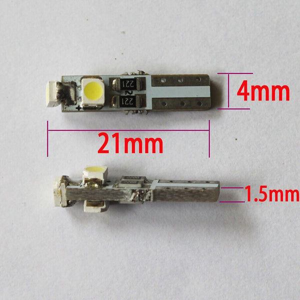 1-10pcs of T5 White 3 SMD SUPER BRIGHT 3528 LED Side Car Light Wedge Bulb DC 12V