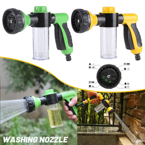 Washing Nozzle Plant Pet Hose 8mode Garden Car Water Foam Sprayer Soap Dispenser