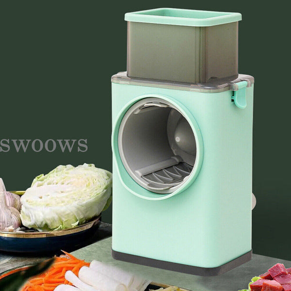 Kitchen Vegetable Food Manual Rotary Drum Grater Chopper Slicer Cutter Shredder