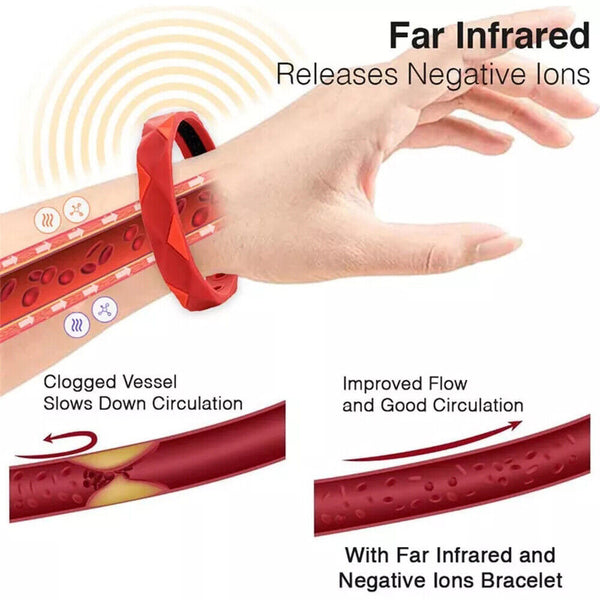 1/2/3 Far Infrared Negative Ions Wristband Anti-Static Silicone Sport Bracelets