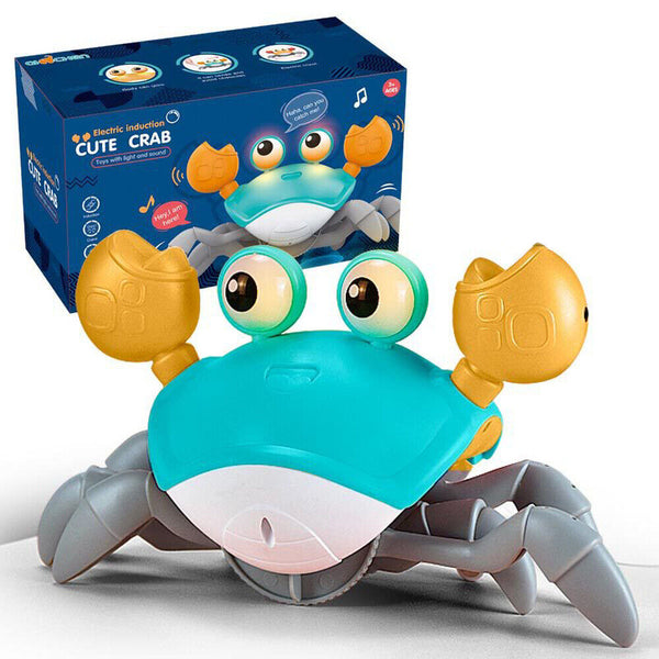 Electric Music Crawling Crab Baby Toy LED Light Up Kids Toddler Interactive Toys