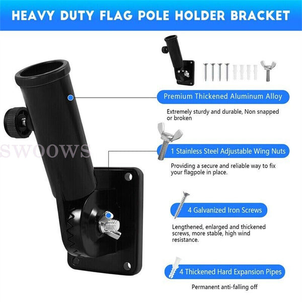 Flag Pole Holder Mounting Bracket Adjustable Flagpole Rod Hitch Bracket