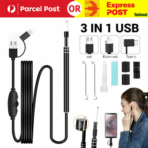 LED Ear Cleaner Scoop USB Endoscope Camera Pick Otoscope HD Ear Wax Remover Tool