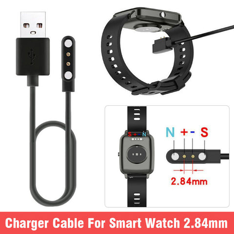 1/2x 2-Pin Universal USB Data Charging Cable Magnetic Charger For Smart Watch
