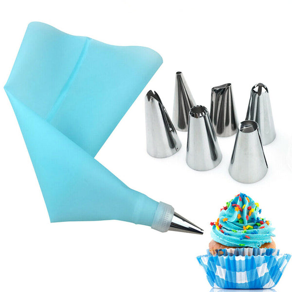 24pcs Nozzle+ Silicone Icing Piping Bags Cream Pastry Set Cake Decorating Tools