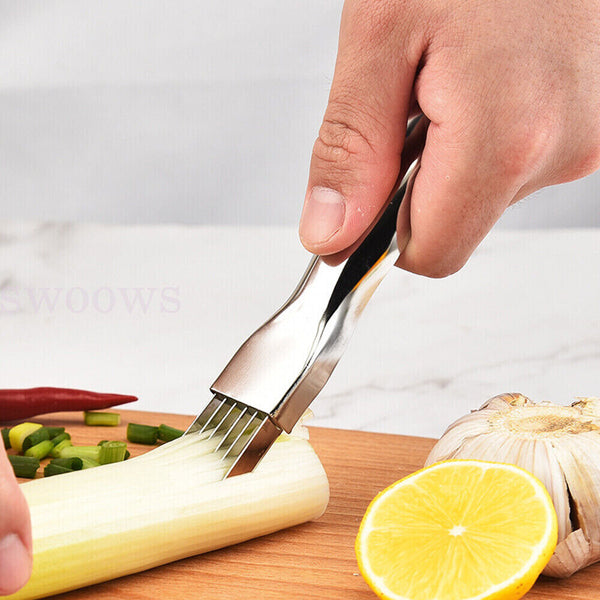 Stainless Steel Vegetable Fruit Onion Slicer Knife Cutter Shredder Tool Kitchen