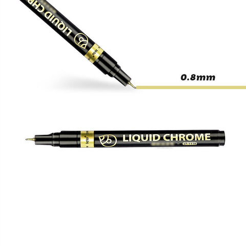 0.8/1/2mm Gold Silver Copper Colour Gloss Mirror Liquid Chrome Marker Paint Pen