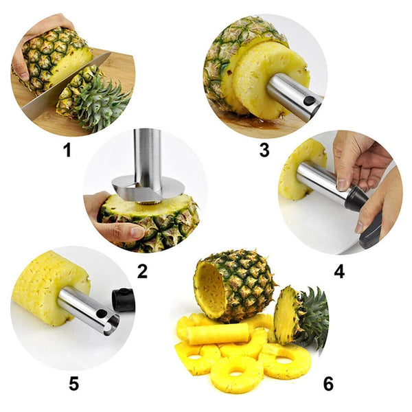 Stainless Steel Easy Kitchen Tool Fruit Pineapple Corer Slicer Cutter Peeler