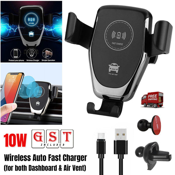 Qi Wireless Auto Fast Charger Car Holder Gravity Mount Air Vent Phone Holder AUS