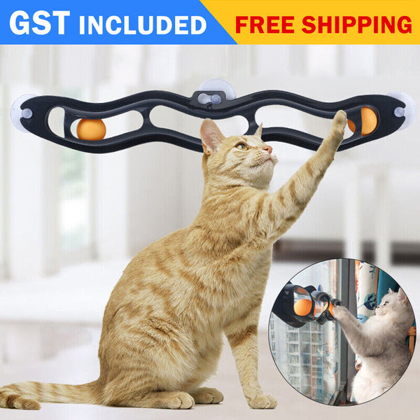 Window Suction Cup Funny Cat Toys Track Bal Cat Pet Toy Interactive Track Ball