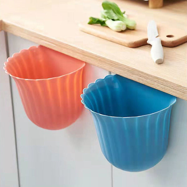 1-4x Hanging Trash Can for Kitchen Cabinet Door Wall Mounted Counter Plastic