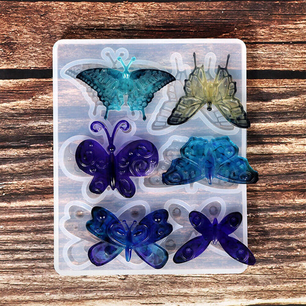 2x Butterfly Silicone Mould Epoxy Resin Casting Pendant DIY Earrings Jewelry