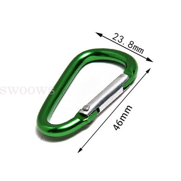 UP 100pcs Aluminum Carabiner Snap Hook D-Ring Clip Key chain Clips Clasp Hiking