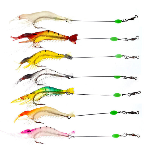 7pcs Soft Plastic Fishing Lures Tackle Prawn Shrimp Flathead Bream Cod Bass Lure