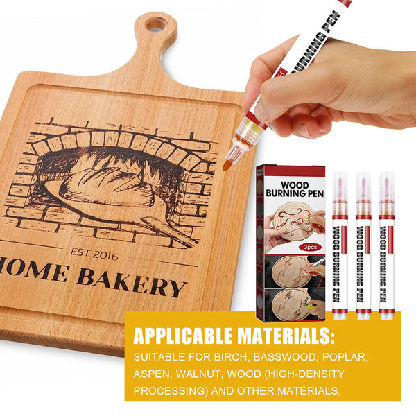 3-30 DIY Project Easy Use Chemical Wood Burning Pen Scorch Marker Wood Painting