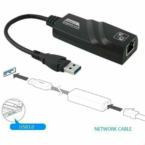 USB 3.0 to RJ45 jack Ethernet LAN Network Adapter 1000Mbps support PC Laptop AU