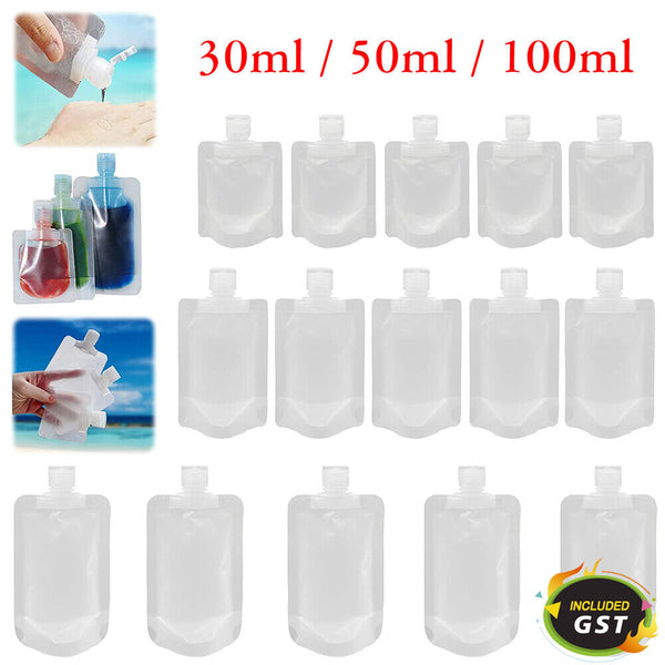 5-20PCS Travel Packing Bottle Portable Make Up Lotion Liquid Shampoo Empty Bag