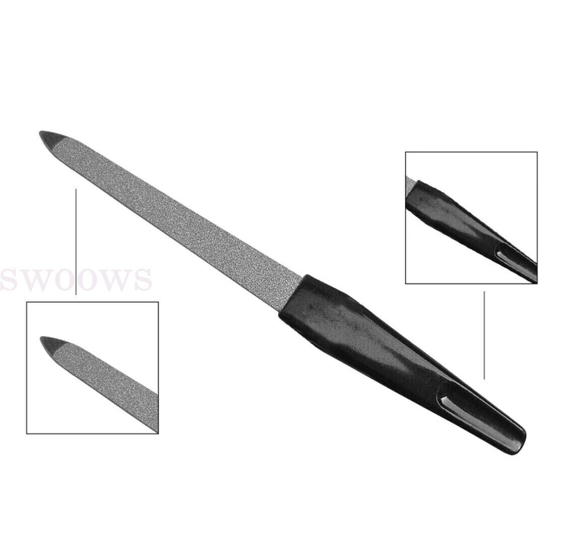 5/10pcs Dual Sided Stainless Steel Metal Nail File Art Pedicure Manicure Tool