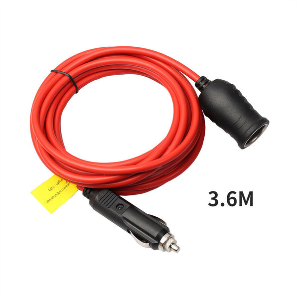 3.6m 12V Cigarette Plug Extension Cable Car Lighter Sockets Lead Wiring Adapter