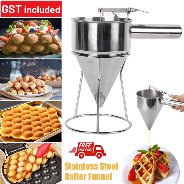 Stainless Steel Donut Cupcake Waffle Batter Funnel Pancake Dispenser Baking Tool