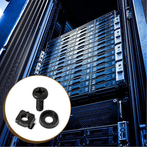 Black BULK Cage Nuts, Washers and Screws for Server Shelf Cabinets Rack Mount AU