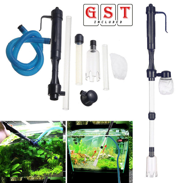 Electric Siphon Vacuum Cleaner Aquarium Fish Tank Clean Pump Water Change Gravel