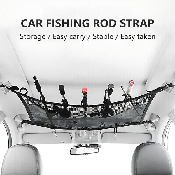 Car Fishing Rod Strap Vehicle Rod Carrier Storage Net Fishing Pole Holder SUV