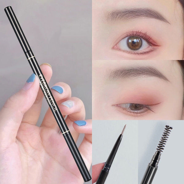 Slim Eyebrow Pencil Waterproof Eye Brow Eyeliner Pen With Brush Makeup Cosmetic