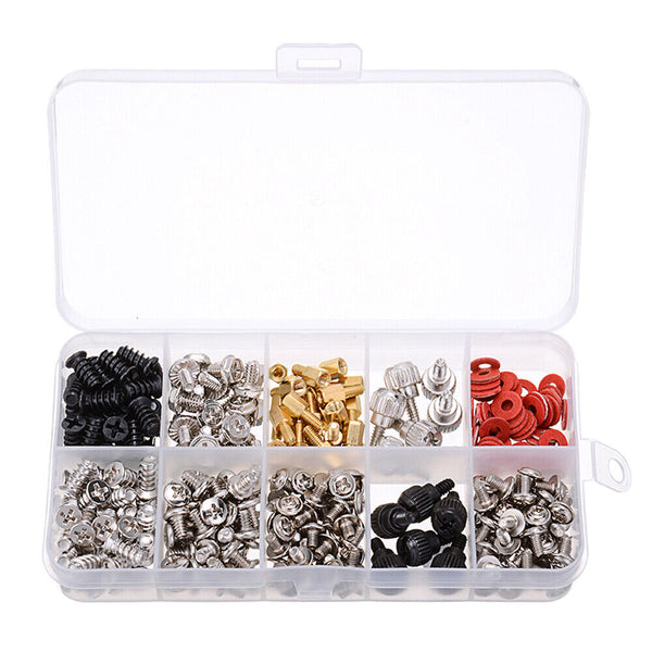 300PCS Computer PC Screws Kit with Case Motherboard CD-ROM Hard Disk Repair Tool