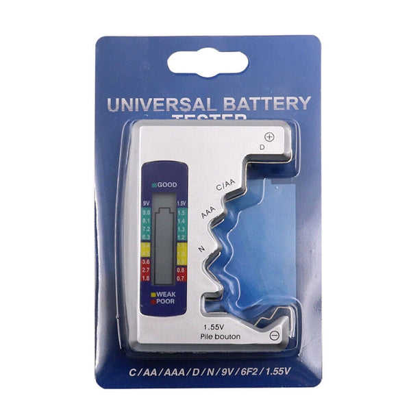 Universal Digital Battery Tester Checker C D N AAA AA 1.5V Button Cell Portable