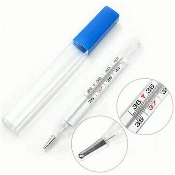 1x Adult Kids Thermometer Scale Traditional Glass Clinical Accuracy Mercury Free