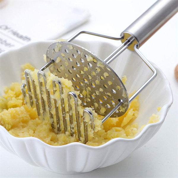 Potatoe Fruit Kitchen Potato Masher Vegetable Press Crusher Stainless Steel Tool