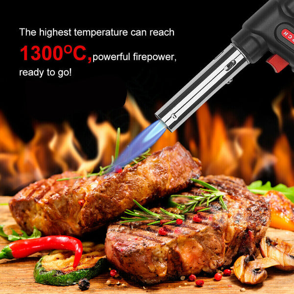 3XButane Gas Torch Blow Lighter Flame Gun Burner Torch Welding BBQKitchen Baking