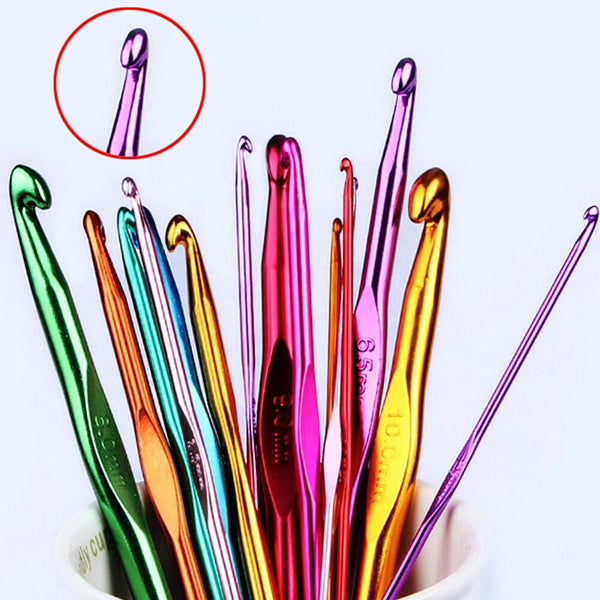 50Pcs Hooks Set Aluminum DIY Weave Craft Crochet Sewing Tools Knitting Needles