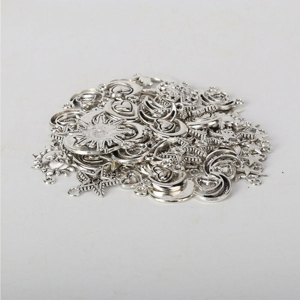 70PCS Bulk Tibetan Silver Mixed Charms Pendant Jewelry DIY Making Craft Findings