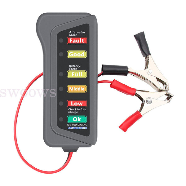 12V Digital Car Battery Tester Automotive Testing Tool Voltage Analyzer Checker