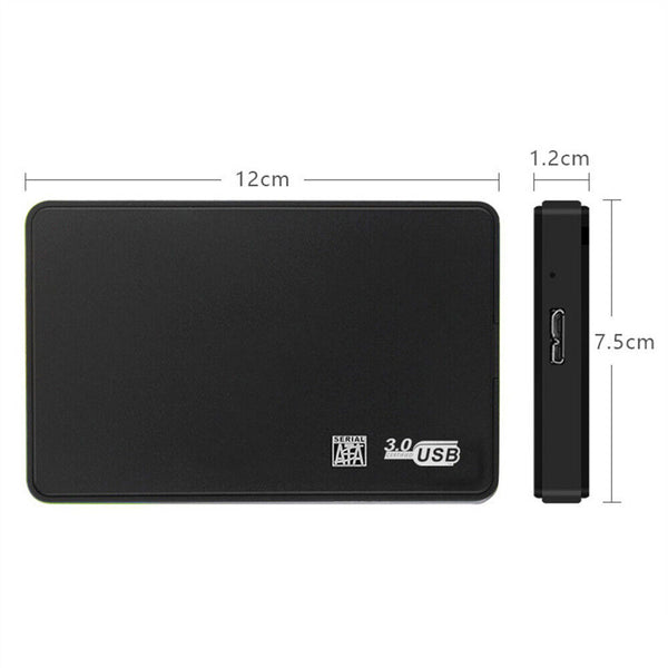 Black USB 3.0 Hard Drive Disk 2.5" SATA HDD SSD External Slim Enclosure Case