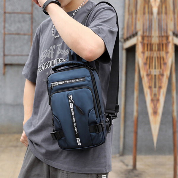 Men's Sling Crossbody Bag Anti-theft Shoulder Chest Messenger Backpack USB Port