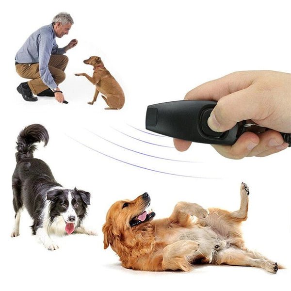 UP3XDog Training Whistle Clicker Stop Pet Bark Combo Obedience Puppy Train Skill