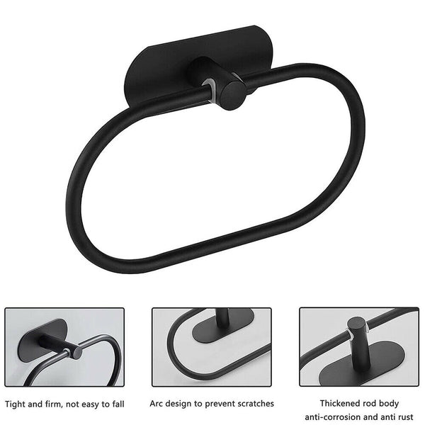 Stainless Steel Hand Towel Ring Rack Rail Holder Wall Mounted Bathroom AU