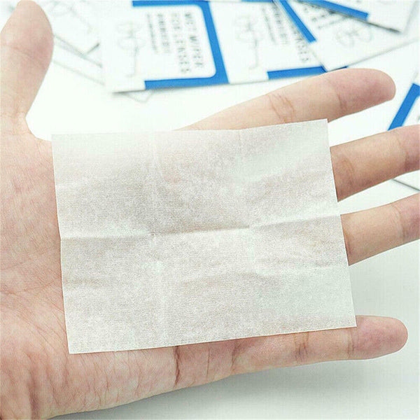 100Pcs Glasses Cleaner Wet Wipes Cleaning Lens Disposable Anti Fog Portable AU